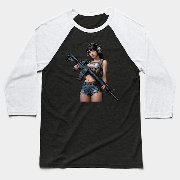 Tactical Girl Baseball T-Shirt by Rawlifegraphic